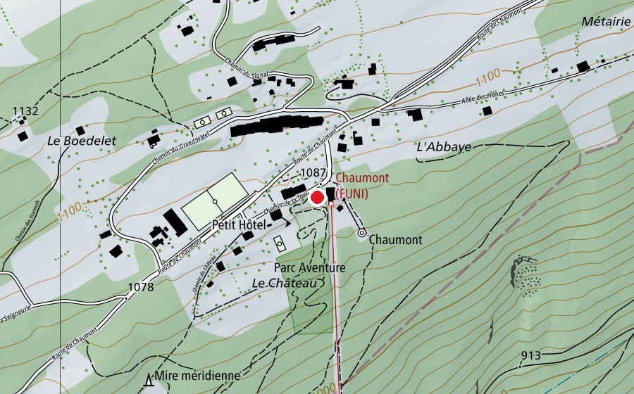 Map showing the location of Parc Aventure Chaumont (Sports centre)