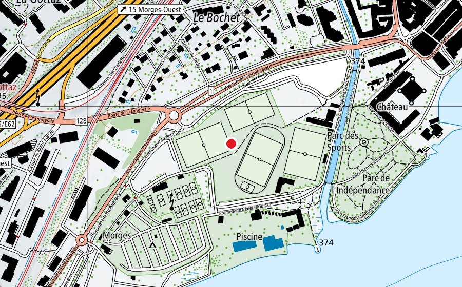 Carte indiquant l’emplacement de Parc des Sports (Centre sportif)