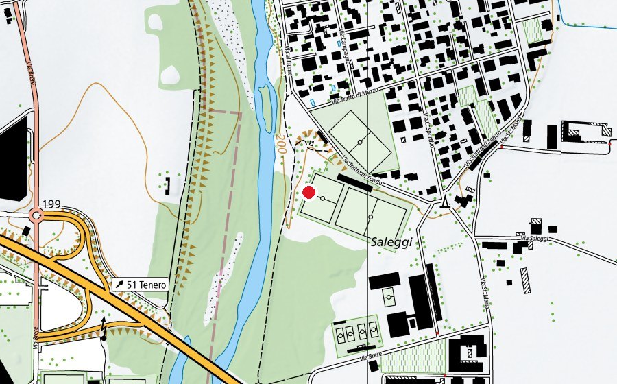 Karte mit dem Standort von Parco Avventura (Sportanlage)