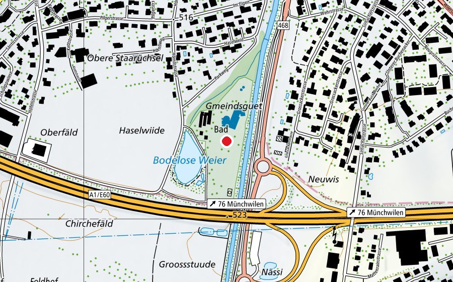 Mappa con la posizione di Parkbad (Centro sportivo)