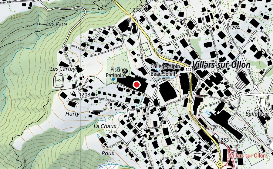 Mappa con la posizione di Patinoire de Villars (Centro sportivo)