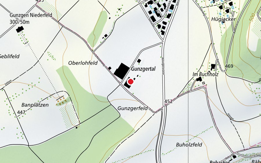 Mappa con la posizione di Pensionsstall Lorenz Studer (Centro sportivo)