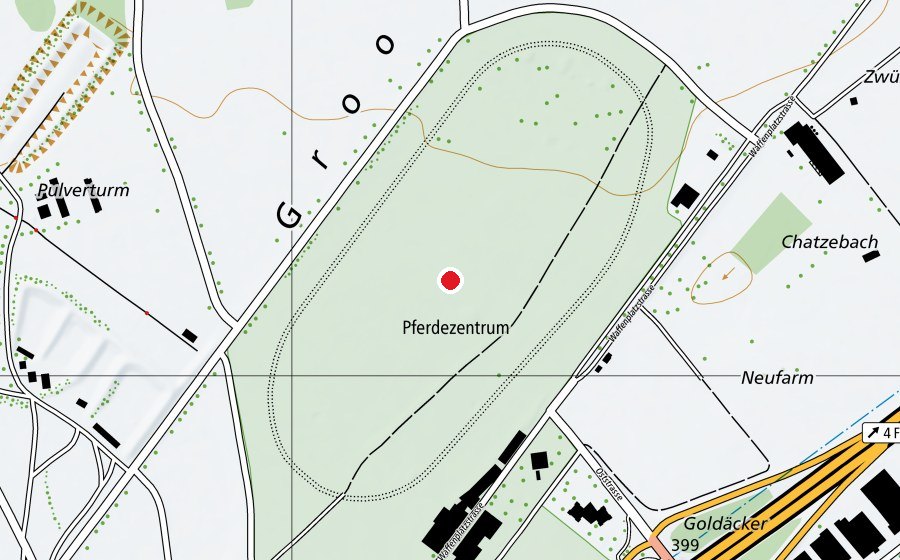 Karte mit dem Standort von Pferderennbahn (Sportanlage)