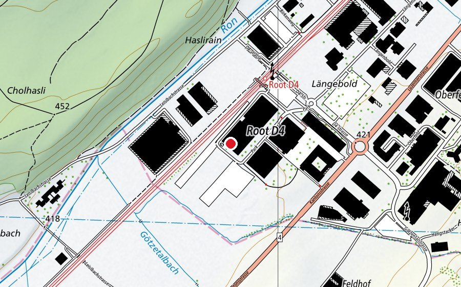 Map showing the location of Pilatus Indoor (Sports centre)