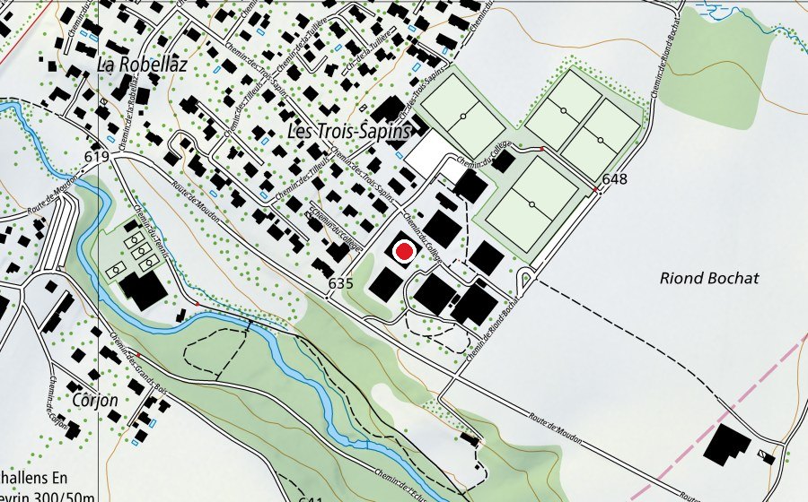 Mappa con la posizione di Piscine d'Echallens (Centro sportivo)