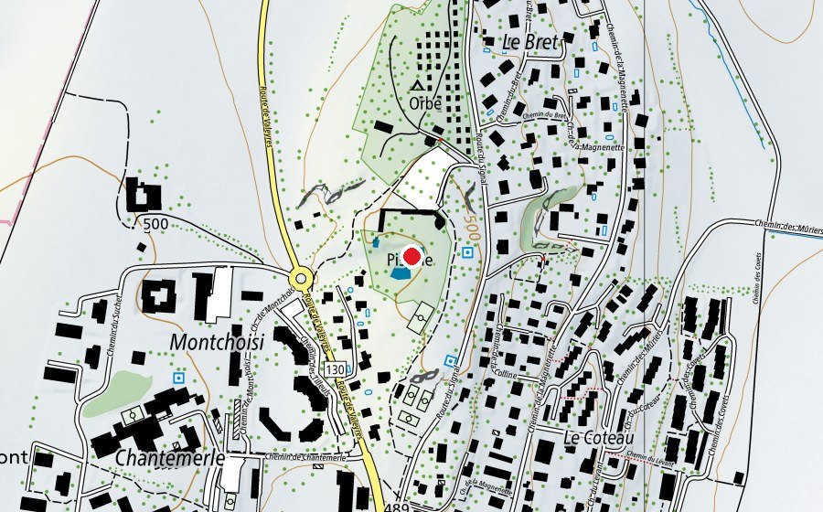 Mappa con la posizione di Piscine d'Orbe (Centro sportivo)