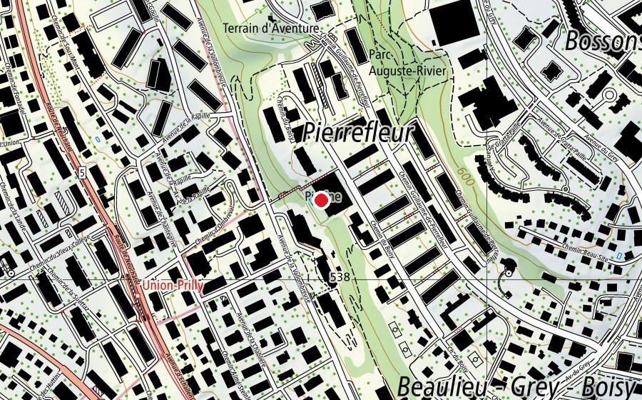 Mappa con la posizione di Piscine de Boisy (Centro sportivo)