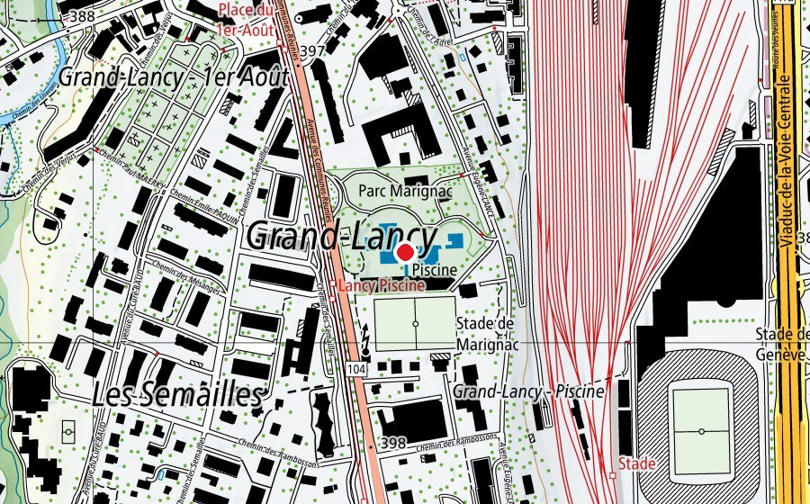 Mappa con la posizione di Piscine de Marignac (Centro sportivo)