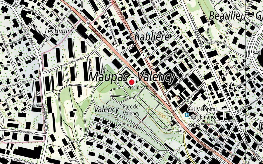 Carte indiquant l’emplacement de Piscine de Montétan (Centre sportif)