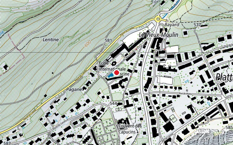 Mappa con la posizione di Piscine de plein air de la Sitterie (Centro sportivo)