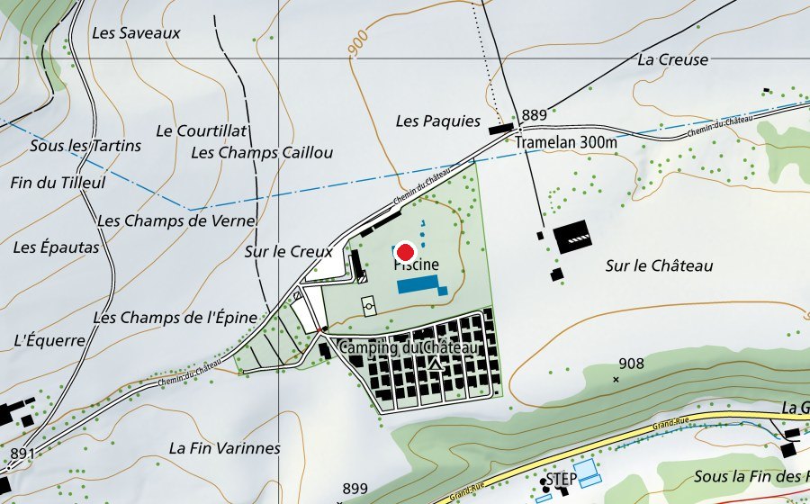 Map showing the location of Piscine de Tramelan (Sports centre)