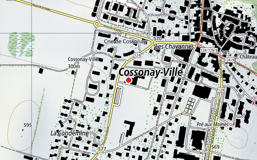 Map showing the location of Piscine des Chavannes (Sports centre)