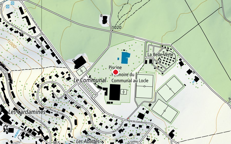 Mappa con la posizione di Piscine du Communal (Centro sportivo)