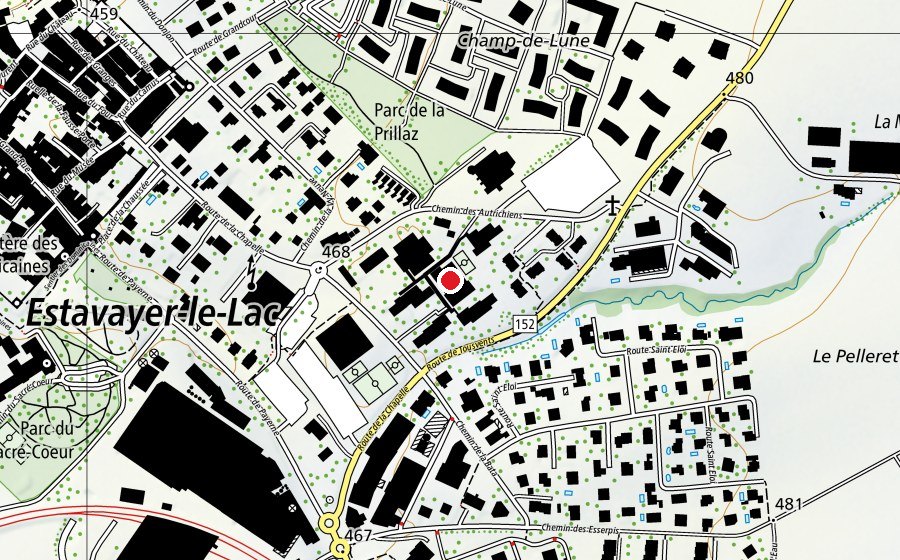 Carte indiquant l’emplacement de Piscine du cycle d'orientation (Centre sportif)