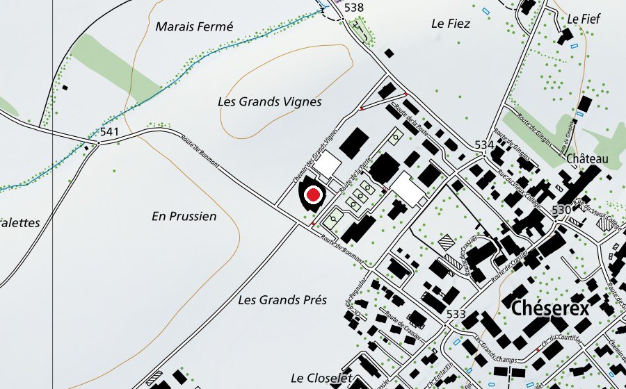 Carte indiquant l’emplacement de Piscine intercommunale Asse et Boiron (Centre sportif)