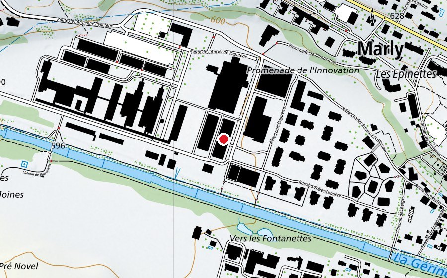 Carte indiquant l’emplacement de Piscine Marly (Centre sportif)