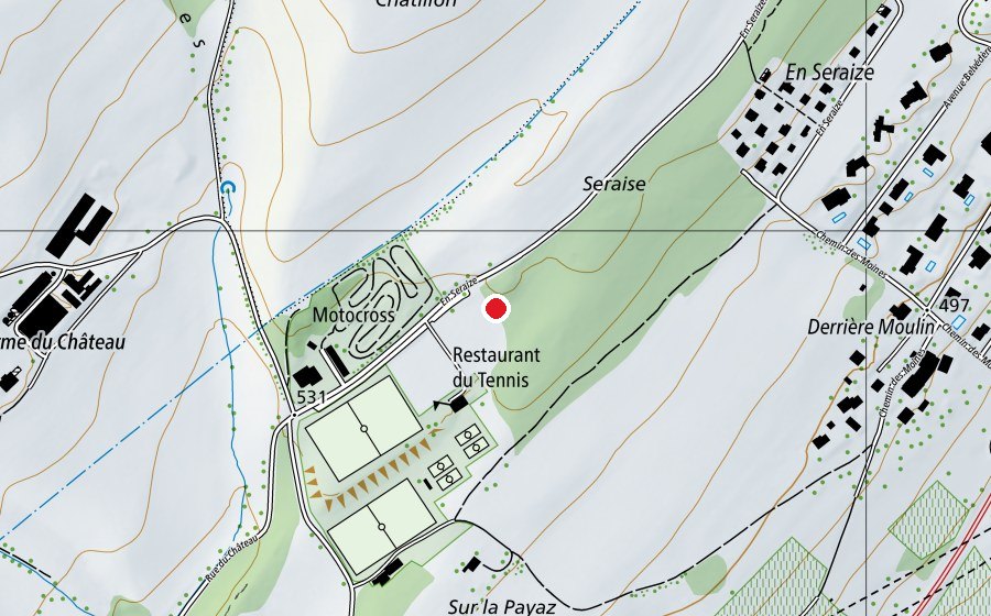 Map showing the location of Piste finlandaise (Sports centre)