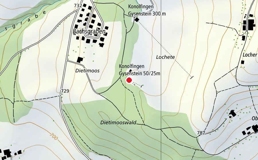 Karte mit dem Standort von Pistolen-Schiessstand (Sportanlage)