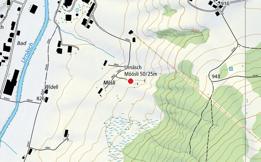 Carte indiquant l’emplacement de Pistolenschiessstand (Centre sportif)