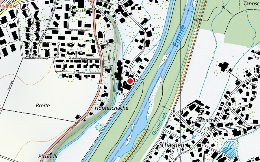 Map showing the location of Ponyhof (Sports centre)