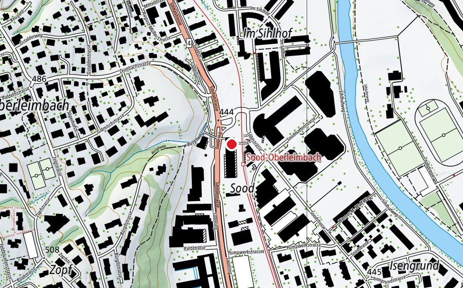 Carte indiquant l’emplacement de Pot Belly's (Centre sportif)