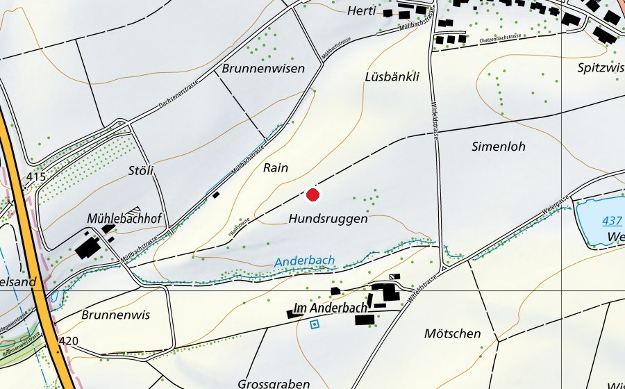 Map showing the location of privates Modellflugfeld (Sports centre)