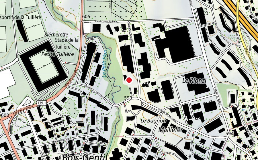 Carte indiquant l’emplacement de Privatir Sàrl (Centre sportif)