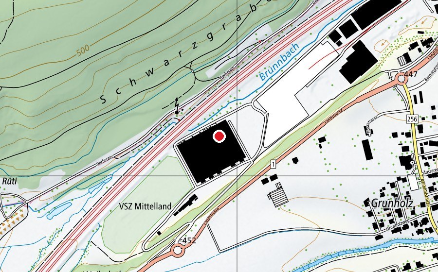 Mappa con la posizione di Race-Inn (Centro sportivo)