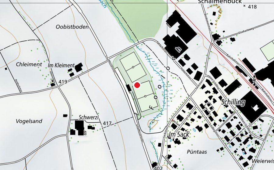 Mappa con la posizione di Raiffeisen-Weinland-Arena (Centro sportivo)