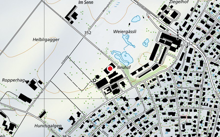 Mappa con la posizione di Reithalle (Centro sportivo)