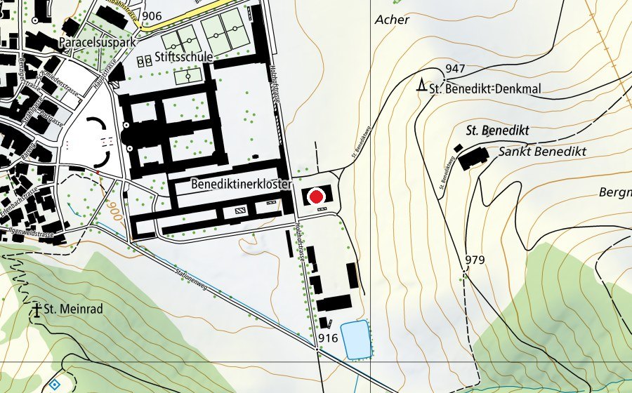 Mappa con la posizione di Reithalle Reitverein Einsiedeln (Centro sportivo)