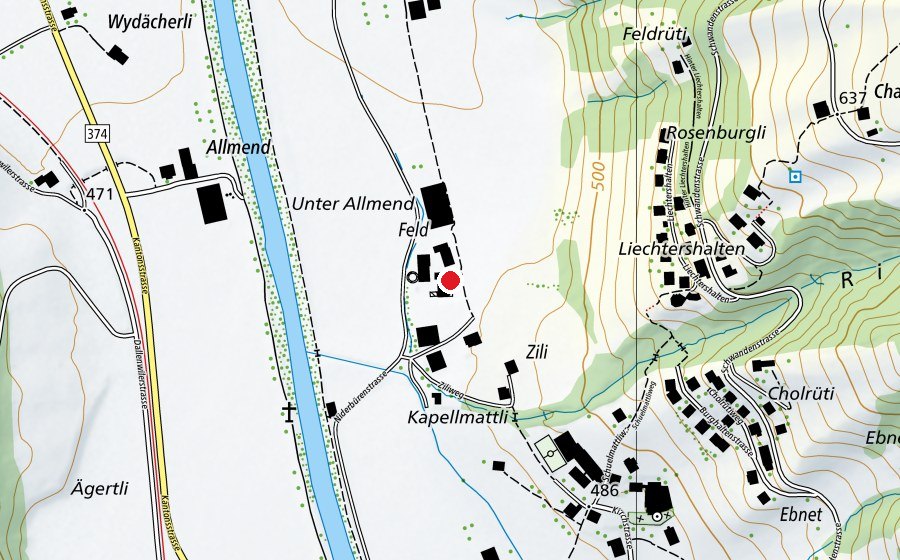 Karte mit dem Standort von Reitzentrum Nidwalden (Sportanlage)