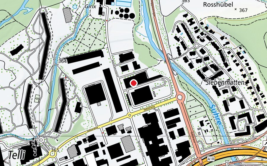 Map showing the location of Rolling Rock (Sports centre)