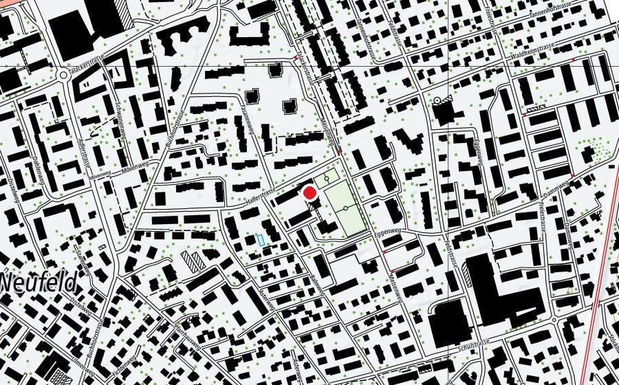 Karte mit dem Standort von Roter Trackt (Sportanlage)