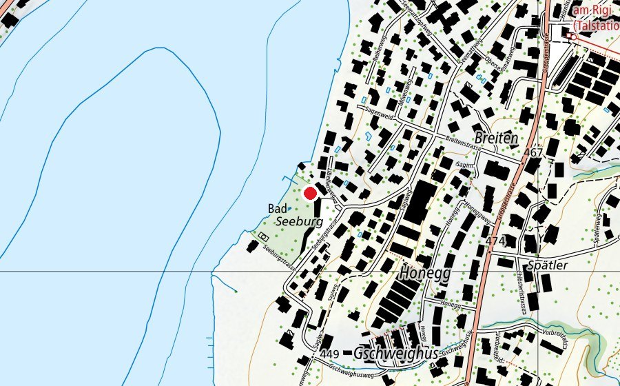 Map showing the location of Ruderclub Küssnacht (Sports centre)