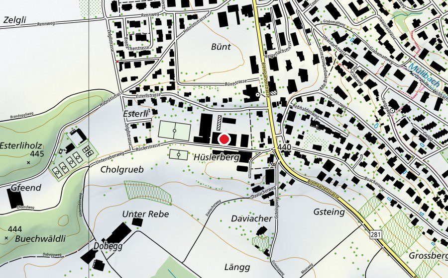 Mappa con la posizione di Rüsler (Centro sportivo)