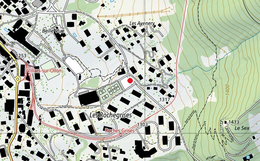Mappa con la posizione di Salle de bloc (Centro sportivo)