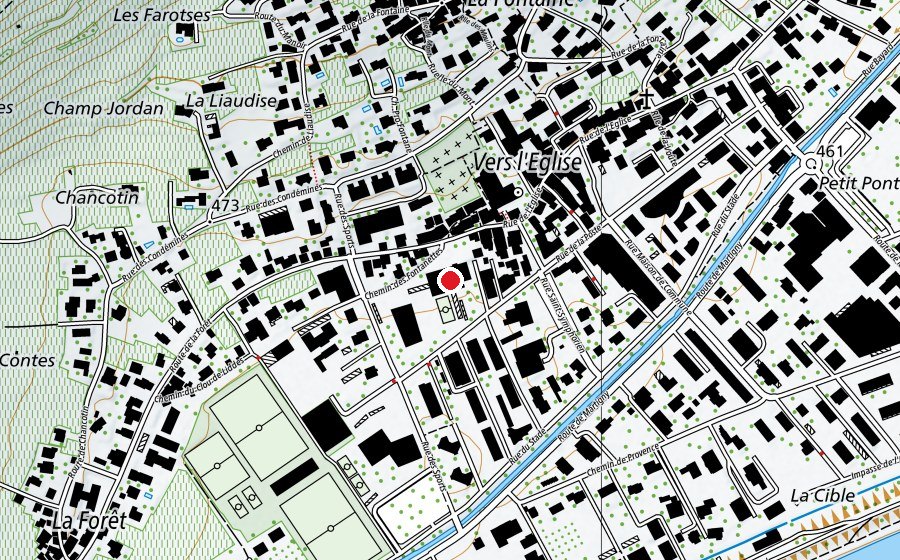 Mappa con la posizione di Salle de gym de Charnot (Centro sportivo)