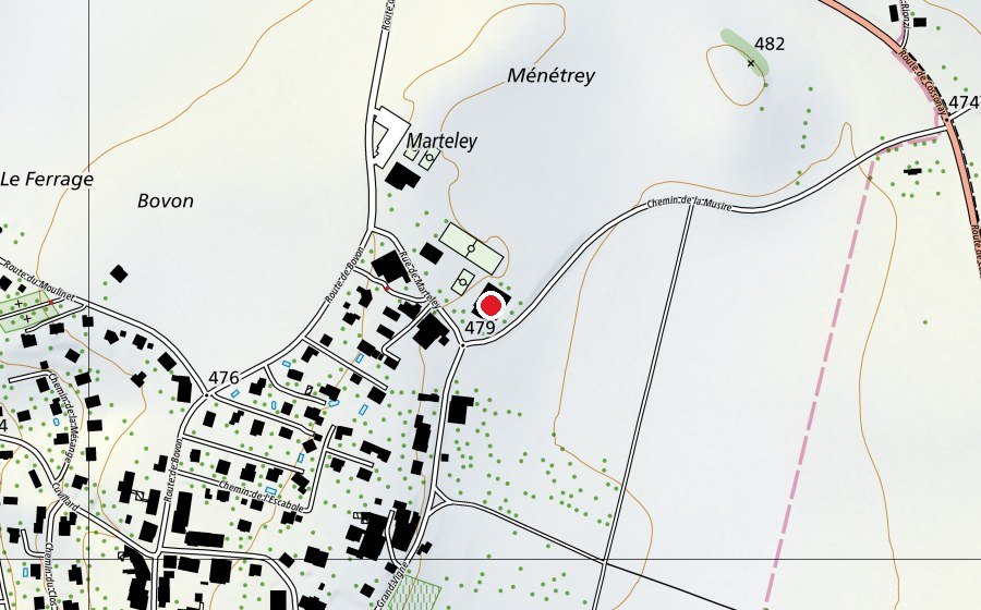 Carte indiquant l’emplacement de Salle de Gym de Vufflens-La-Ville (Centre sportif)