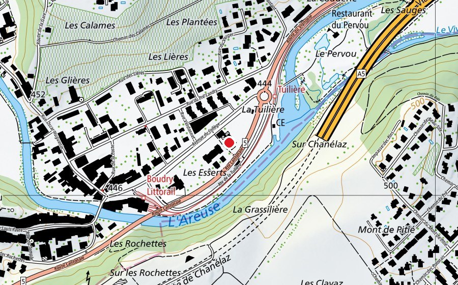 Carte indiquant l’emplacement de Salle de Gym des Esserts (Centre sportif)