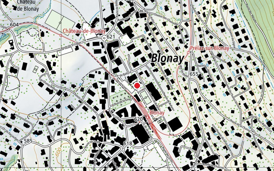 Map showing the location of Salle de gymnastique de Bahyse II (ancienne) (Sports centre)