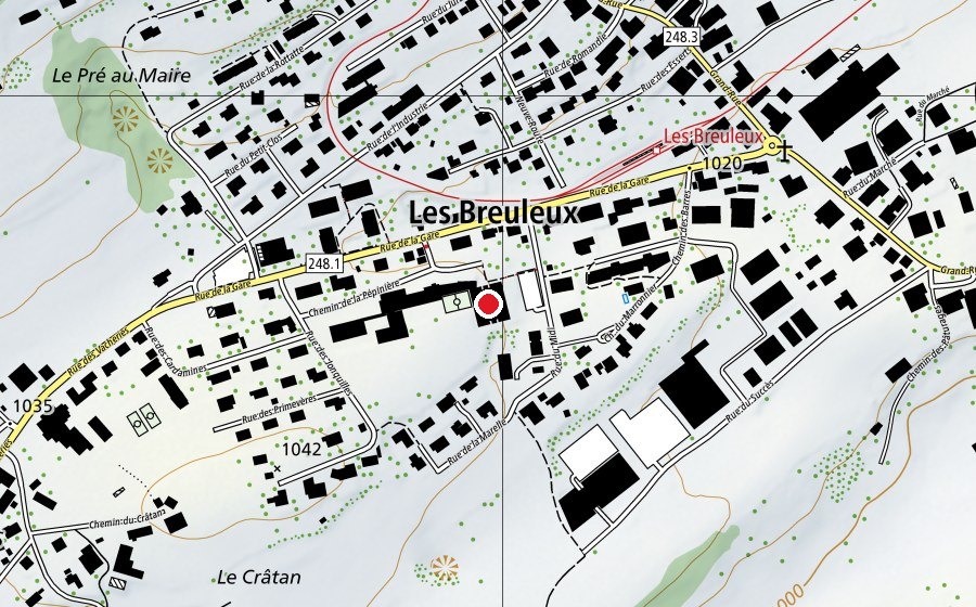 Carte indiquant l’emplacement de Salle de la Pépinière (Centre sportif)
