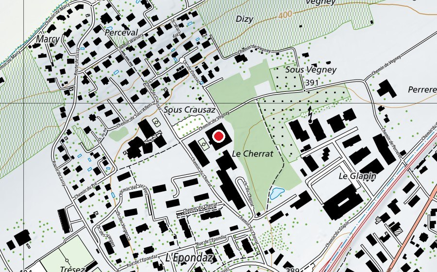 Mappa con la posizione di Salle omnisport du Cherrat (Centro sportivo)