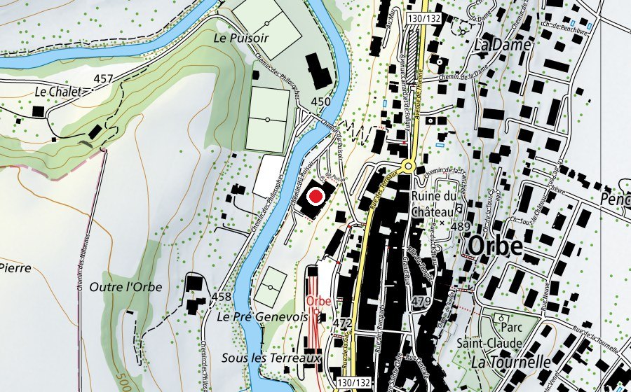Carte indiquant l’emplacement de Salle Omnisport (Centre sportif)