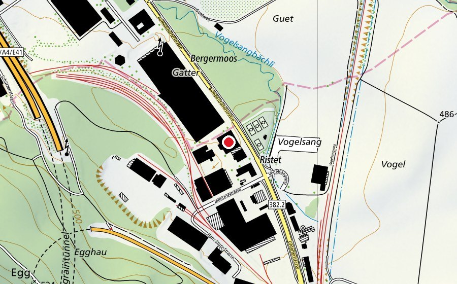 Carte indiquant l’emplacement de Sanapark (Centre sportif)