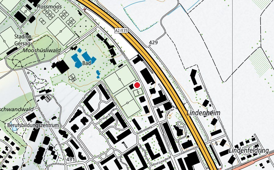 Map showing the location of SC Emmen (Sports centre)