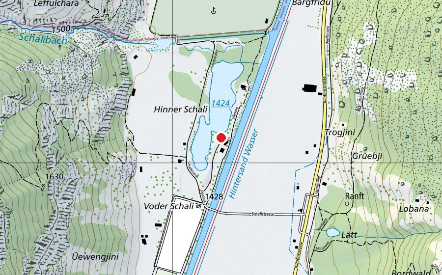 Karte mit dem Standort von Schalisee Skilift (Sportanlage)