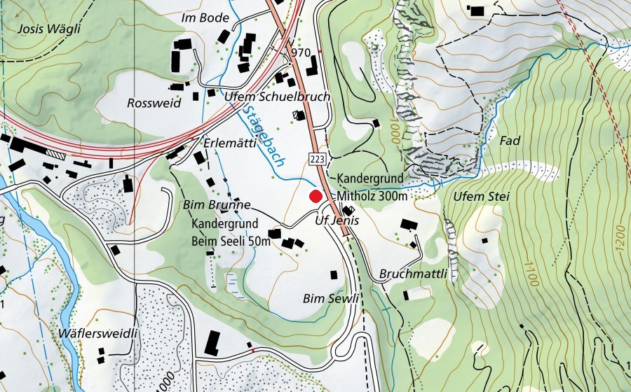Mappa con la posizione di Schiessanlage 300m (Centro sportivo)