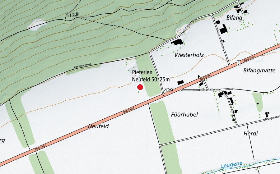 Carte indiquant l’emplacement de Schiessanlage (Centre sportif)