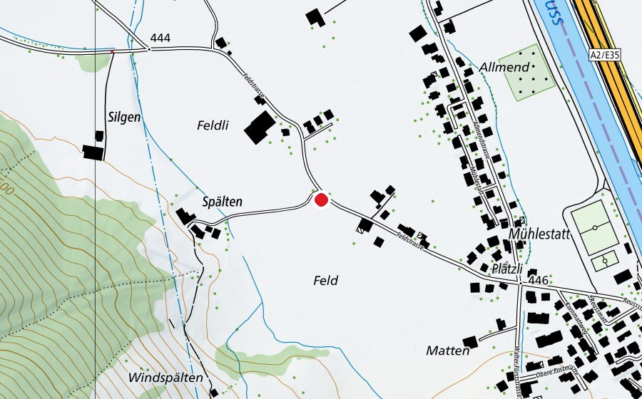 Mappa con la posizione di Schiessstand 300 m (Centro sportivo)